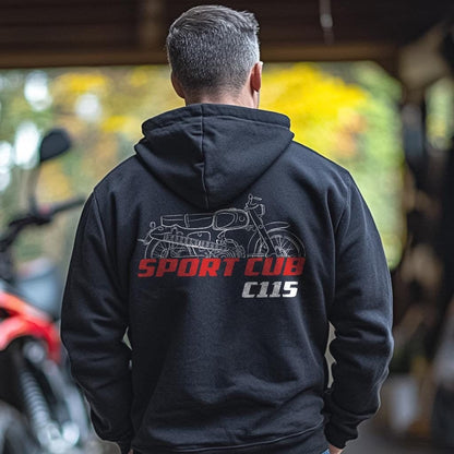 Honda C115 Super Sports Cub 55 Inspired Hoodie - Motorcycle Sweatshirt for Riders