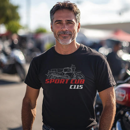 Honda C115 Super Sports Cub 55 Inspired T-Shirt - Motorcycle Tee Shirt for Riders