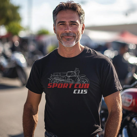 Honda C115 Super Sports Cub 55 Inspired T-Shirt - Motorcycle Tee Shirt for Riders