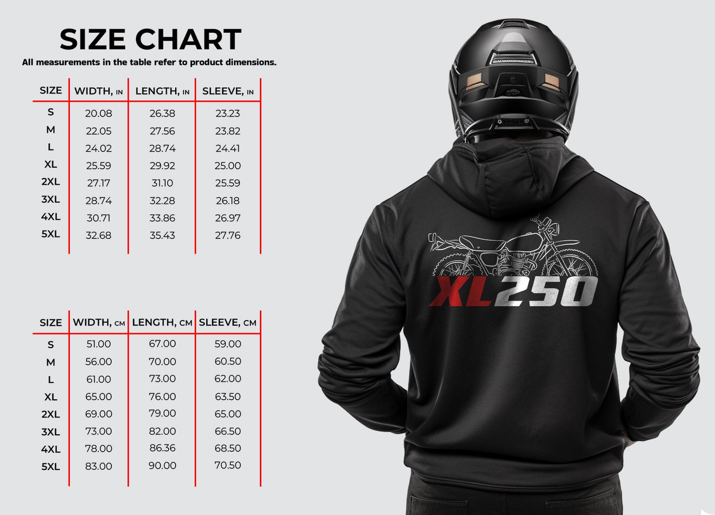 Honda XL250 Inspired Hoodie - Motorcycle Sweatshirt for Riders