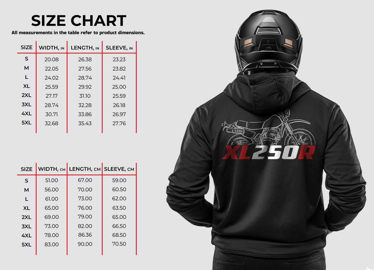 Honda XL250R Inspired Hoodie - Motorcycle Sweatshirt for Riders