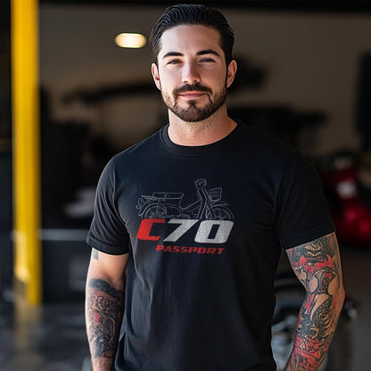 Honda C70 Passport 1970 - 1984 Inspired T-Shirt - Motorcycle Tee Shirt for Riders
