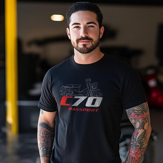 Honda C70 Passport 1970 - 1984 Inspired T-Shirt - Motorcycle Tee Shirt for Riders