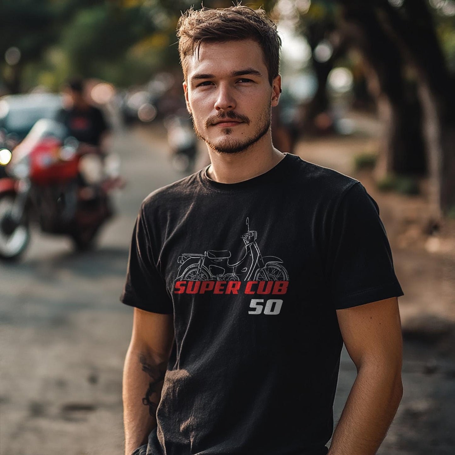 Honda Super Cub 50 Inspired T-Shirt - Motorcycle Tee Shirt for Riders