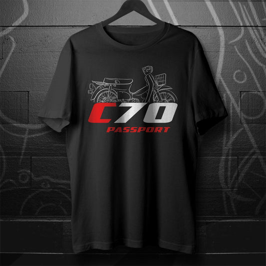 Honda C70 Passport 1970 - 1984 Inspired T-Shirt - Motorcycle Tee Shirt for Riders