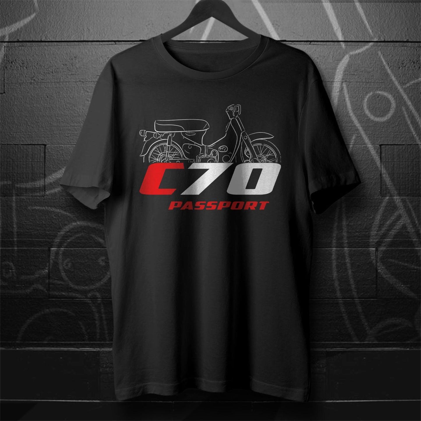 Honda C70 Passport 1970 - 1984 Inspired T-Shirt - Motorcycle Tee Shirt for Riders