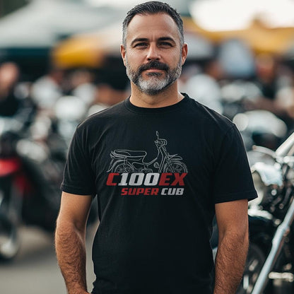 Honda C100EX Super Cub Inspired T-Shirt - Motorcycle Tee Shirt for Riders