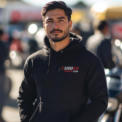 Honda C100EX Super Cub Inspired Hoodie - Motorcycle Sweatshirt for Riders