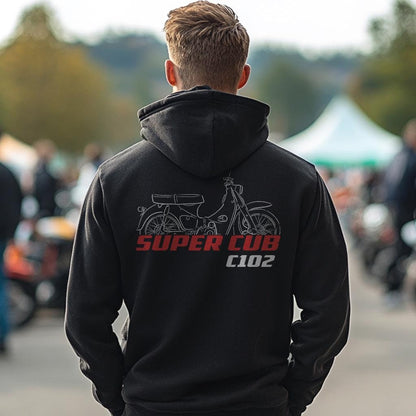 Honda C102 Super Cub 1960 - 1965 Inspired Hoodie - Motorcycle Sweatshirt for Riders