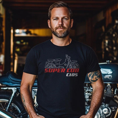 Honda C105 Super Cub Inspired T-Shirt - Motorcycle Tee Shirt for Riders