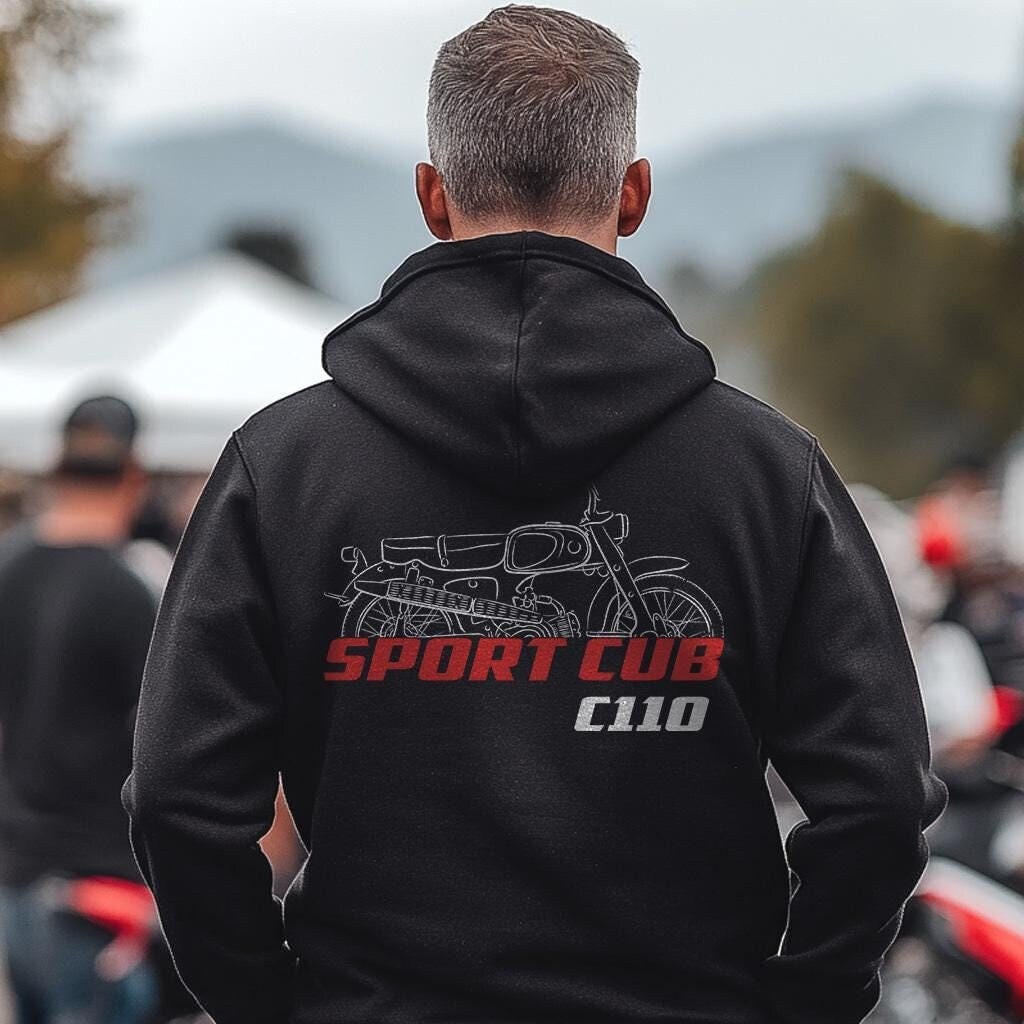 Honda C110 Super Sports Cub 50 Inspired Hoodie - Motorcycle Sweatshirt for Riders