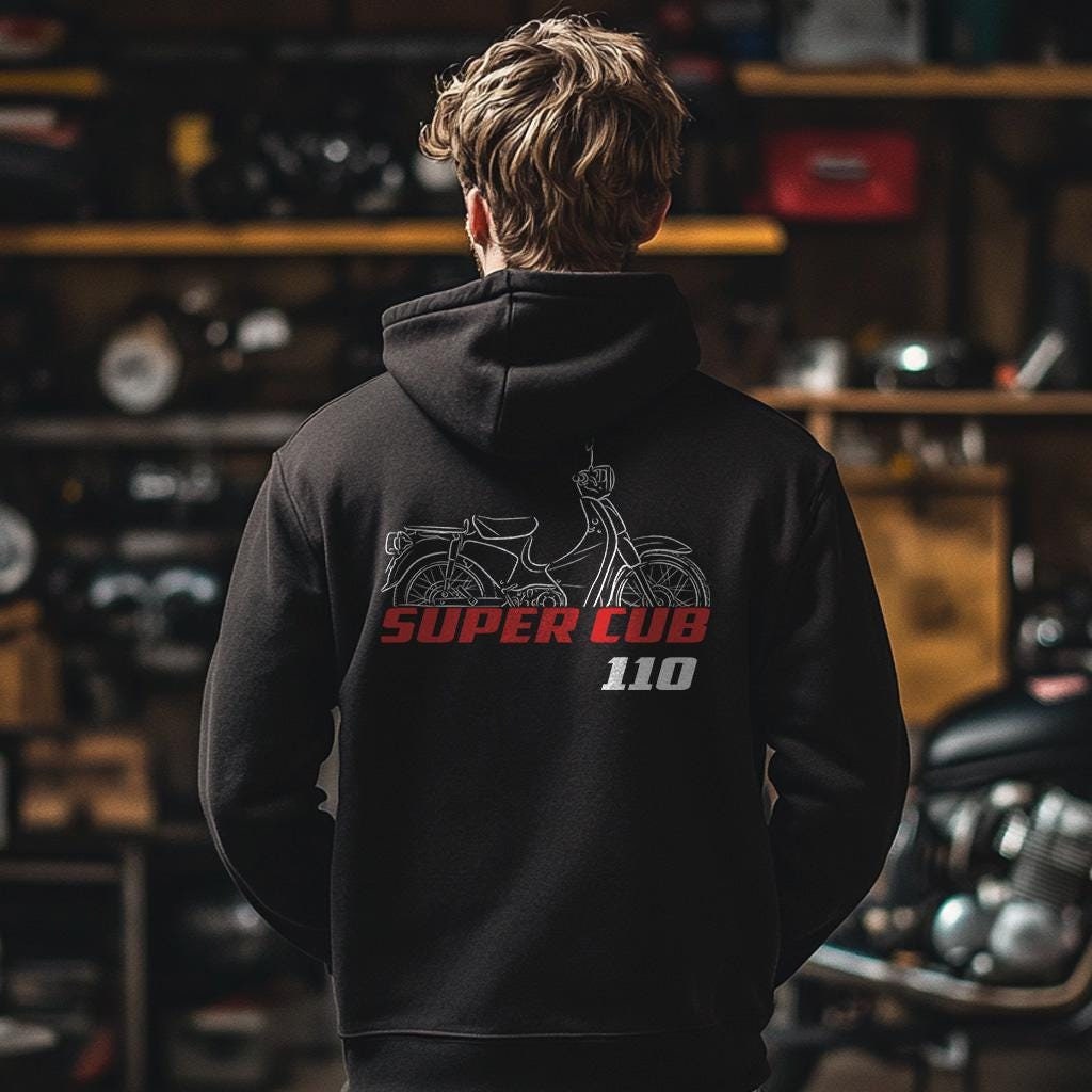 Honda Super Cub 110 Inspired Hoodie - Motorcycle Sweatshirt for Riders