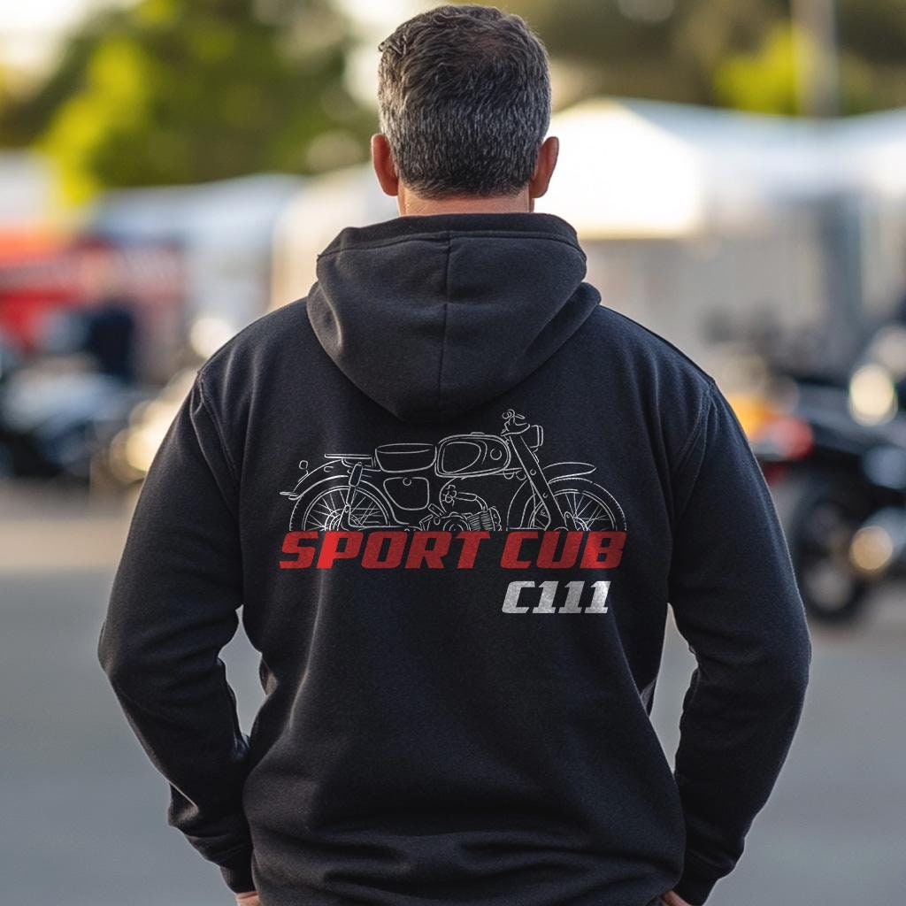Honda C111 Super Sports Cub 50 1960 Inspired Hoodie - Motorcycle Sweatshirt for Riders