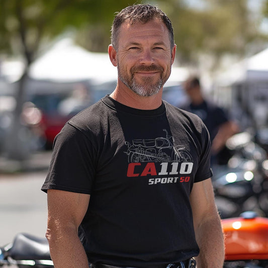 Honda CA110 Super Sports Cub 50 Inspired T-Shirt - Motorcycle Tee Shirt for Riders