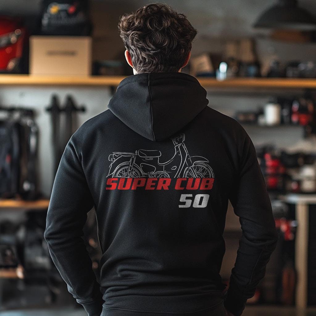 Honda Super Cub 50 Inspired Hoodie - Motorcycle Sweatshirt for Riders