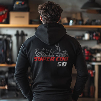 Honda Super Cub 50 Inspired Hoodie - Motorcycle Sweatshirt for Riders