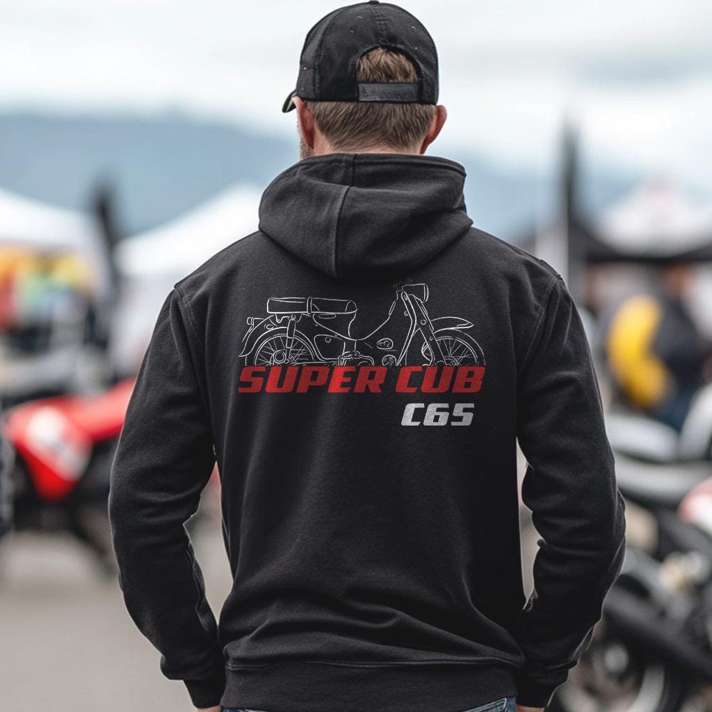 Honda Super Cub C65 Inspired Hoodie - Motorcycle Sweatshirt for Riders