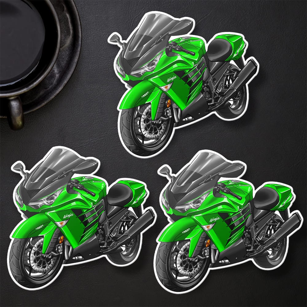 Kawasaki Ninja ZX-14R 2017-21 Stickers - Set of 3 Motorcycle Decals for Riders