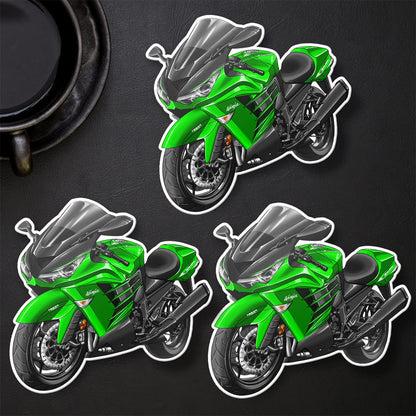 Kawasaki Ninja ZX-14R 2017-21 Stickers - Set of 3 Motorcycle Decals for Riders