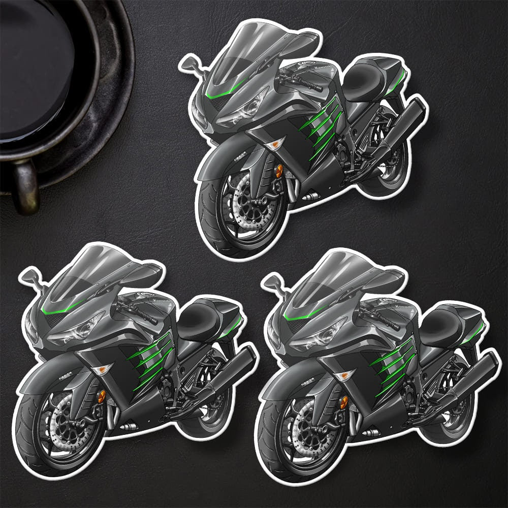 Kawasaki Ninja ZX-14R 2017-21 Stickers - Set of 3 Motorcycle Decals for Riders