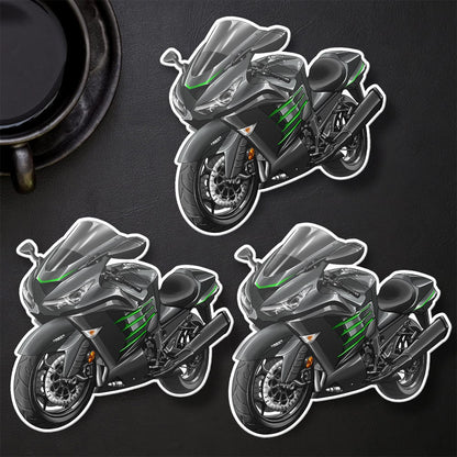 Kawasaki Ninja ZX-14R 2017-21 Stickers - Set of 3 Motorcycle Decals for Riders