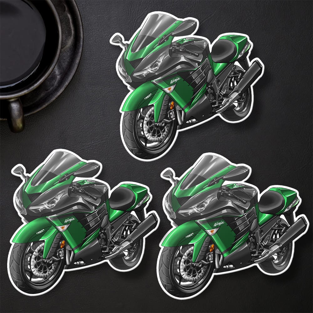 Kawasaki Ninja ZX-14R 2017-21 Stickers - Set of 3 Motorcycle Decals for Riders