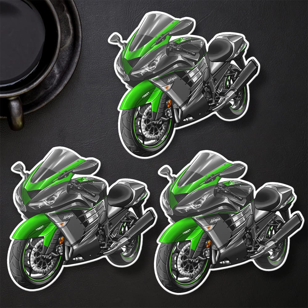 Kawasaki Ninja ZX-14R 2017-21 Stickers - Set of 3 Motorcycle Decals for Riders