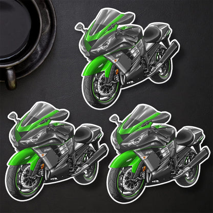 Kawasaki Ninja ZX-14R 2017-21 Stickers - Set of 3 Motorcycle Decals for Riders