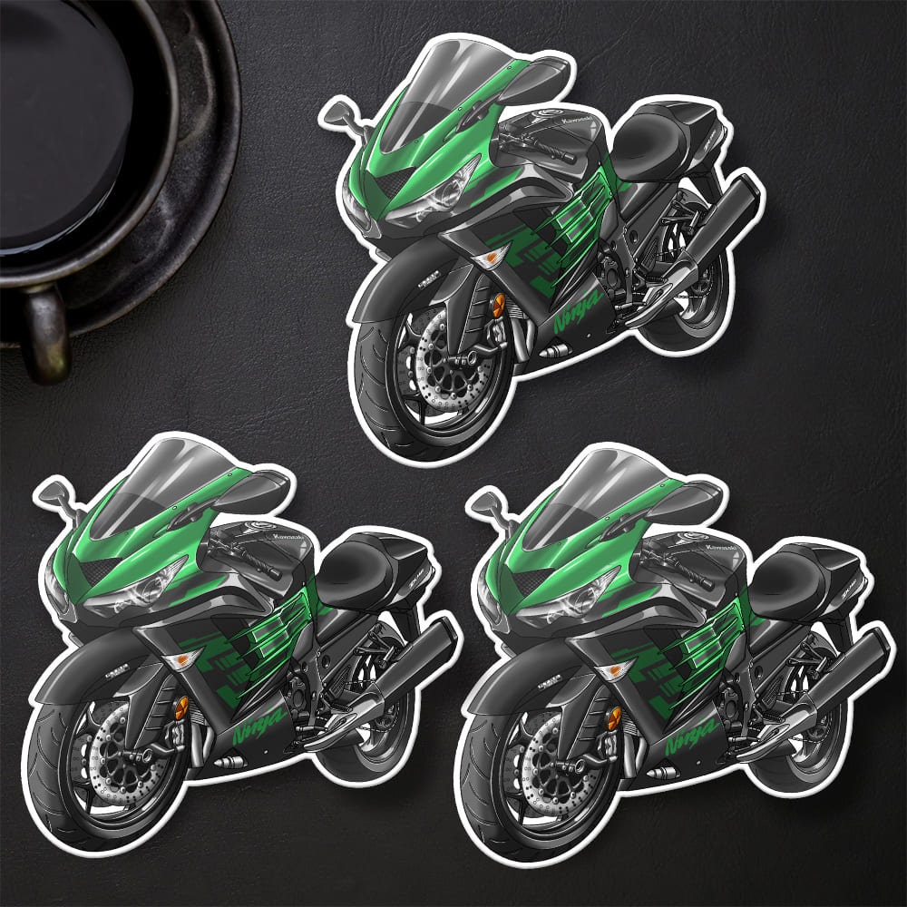 Kawasaki Ninja ZX-14R 2017-21 Stickers - Set of 3 Motorcycle Decals for Riders