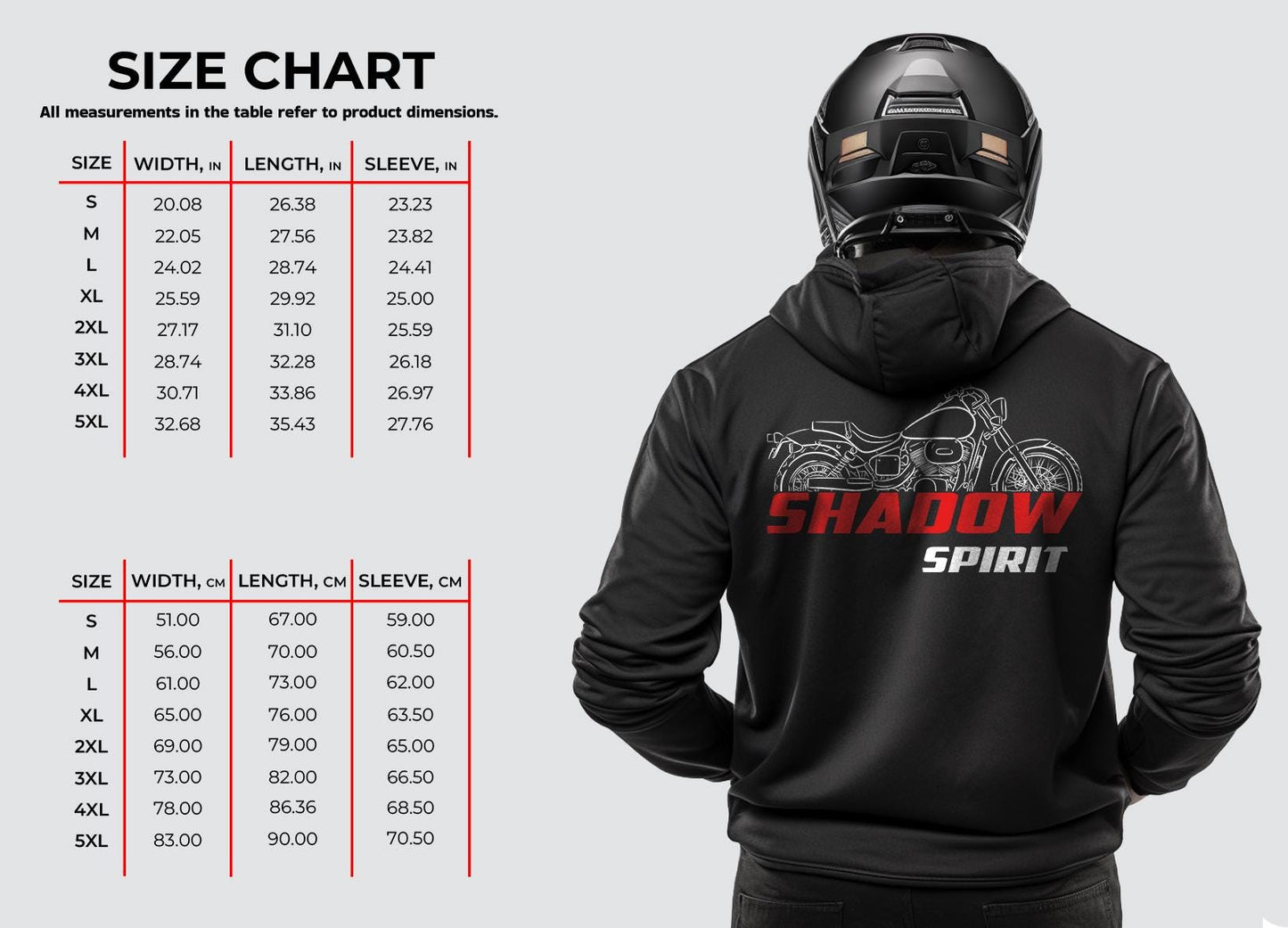 Honda VT750 Shadow | DC | eC | RS & T Inspired Hoodie - Motorcycle Sweatshirt for Riders