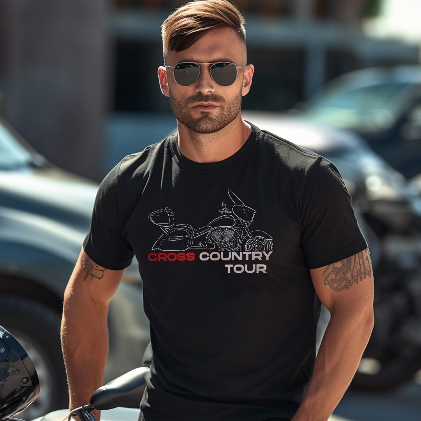 Victory Cross Country Tour T-Shirt - Motorcycle Tee Shirt for Bikers