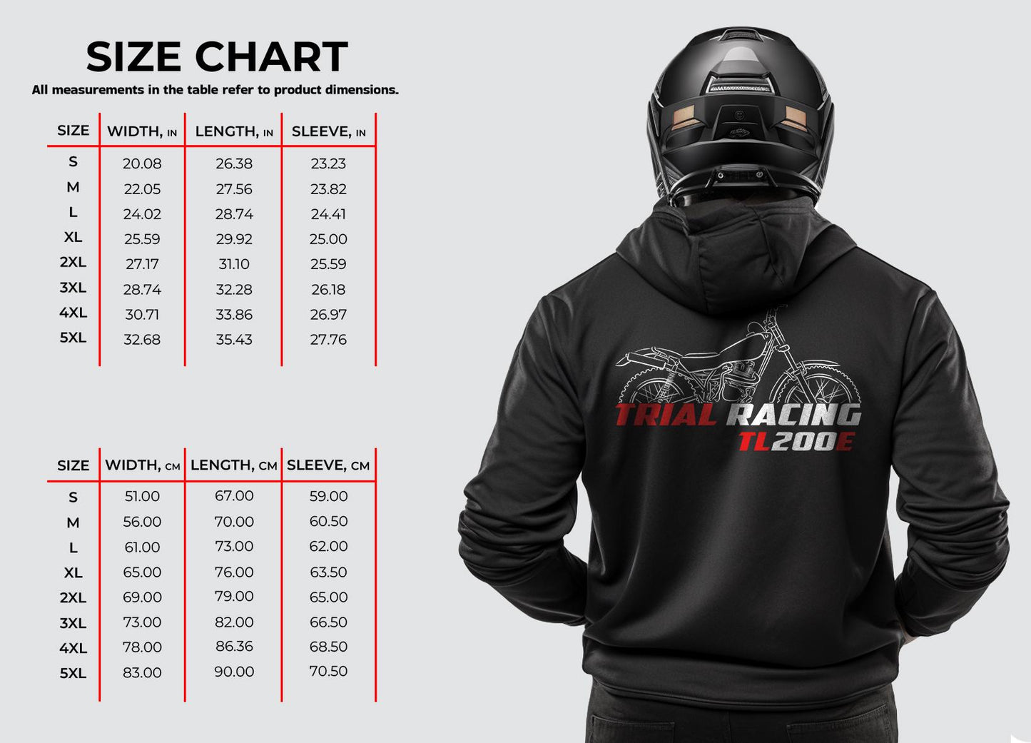 Honda TL 200E 1979 - 1982 Inspired Hoodie - Motorcycle Sweatshirt for Riders