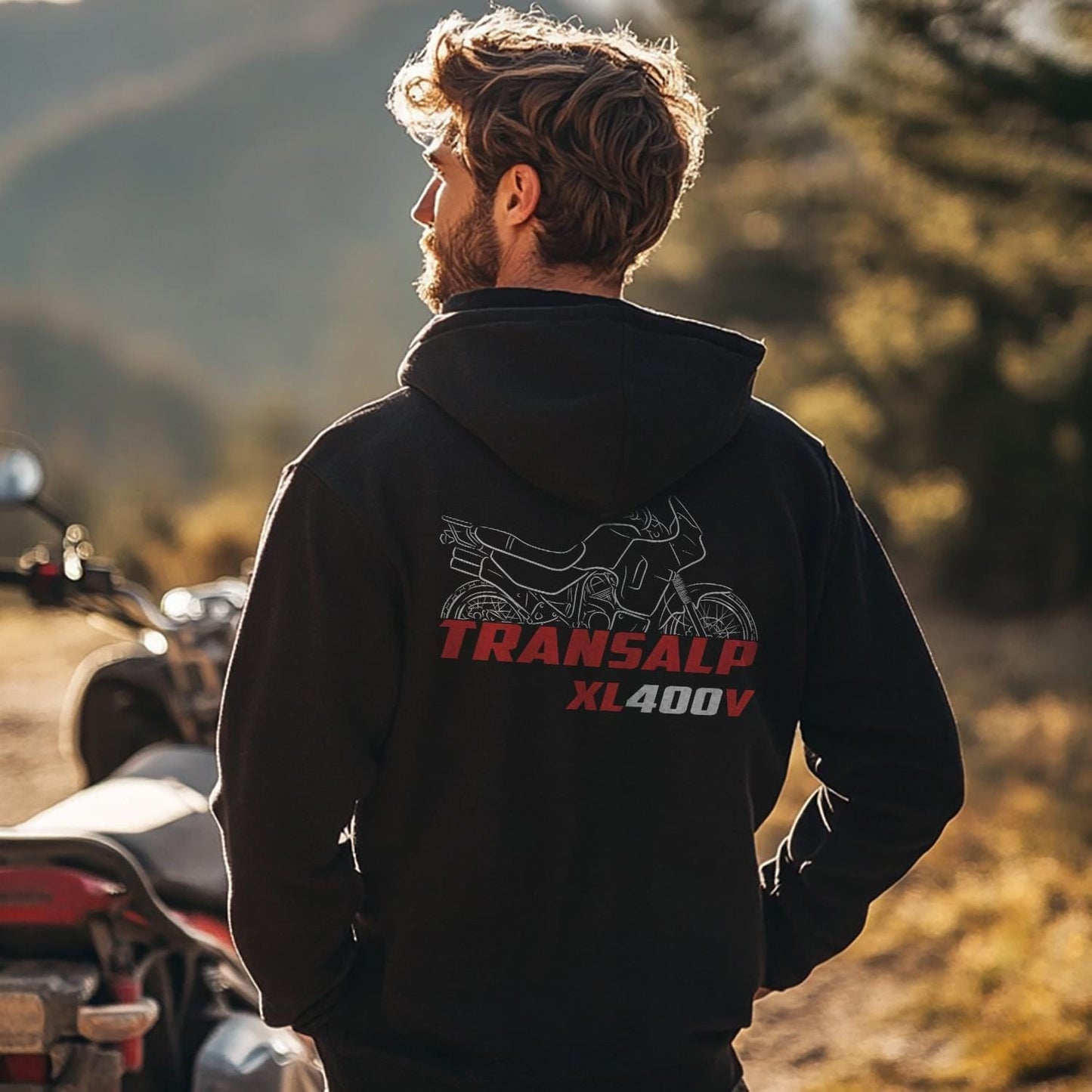 Honda XL400V Transalp Inspired Hoodie - Motorcycle Sweatshirt for Riders
