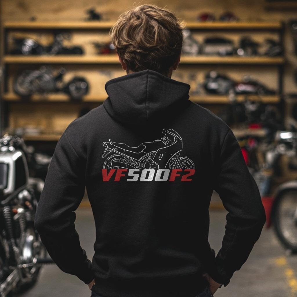 Honda VF500F2 Inspired Hoodie - Motorcycle Sweatshirt for Riders