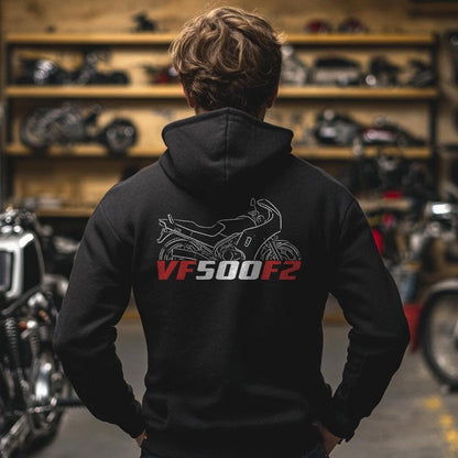 Honda VF500F2 Inspired Hoodie - Motorcycle Sweatshirt for Riders