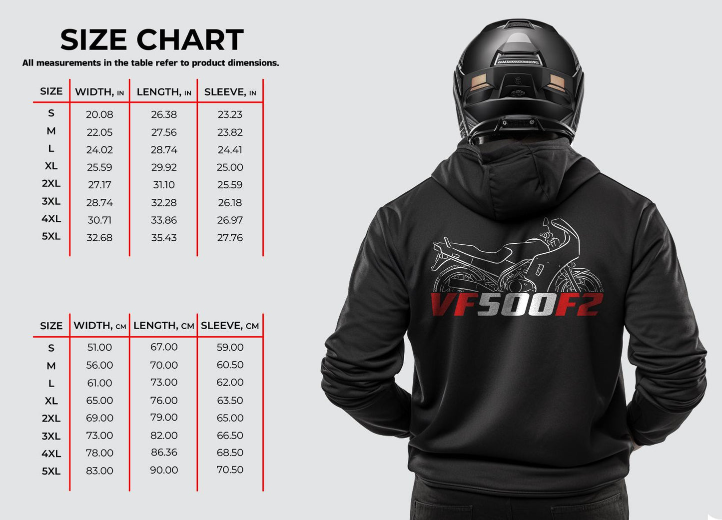 Honda VF500F2 Inspired Hoodie - Motorcycle Sweatshirt for Riders