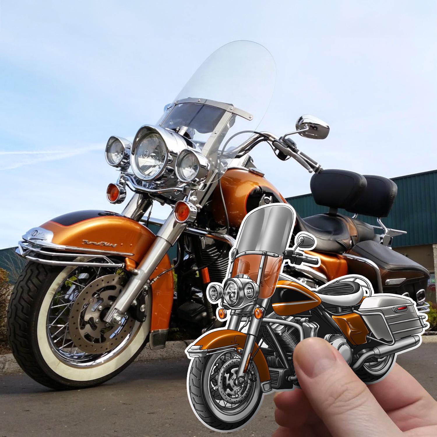 Harley Electra Glide Highway King 2023 Stickers - Set of 3 Motorcycle Decals for Bikers