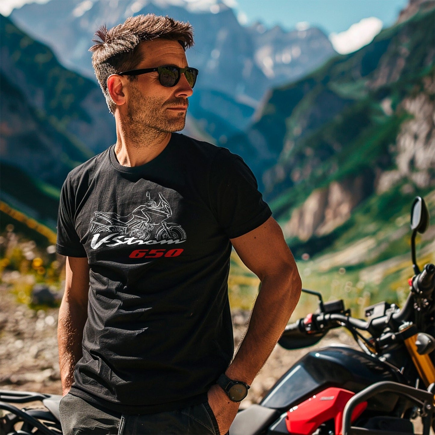Suzuki V-STROM 650 T-Shirt - Motorcycle Tee Shirt for ADV Riders