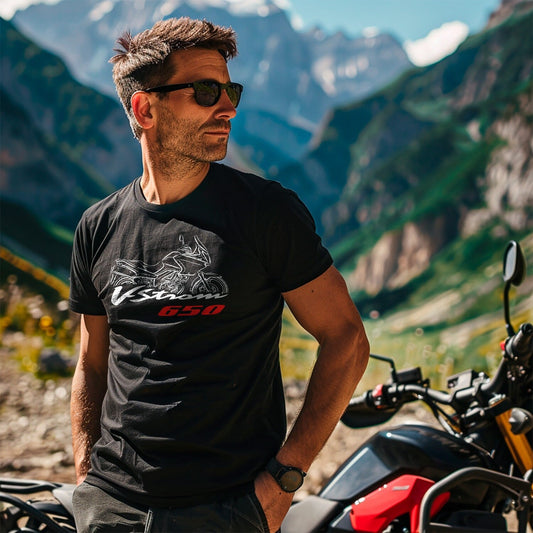 Suzuki V-STROM 650 T-Shirt - Motorcycle Tee Shirt for ADV Riders