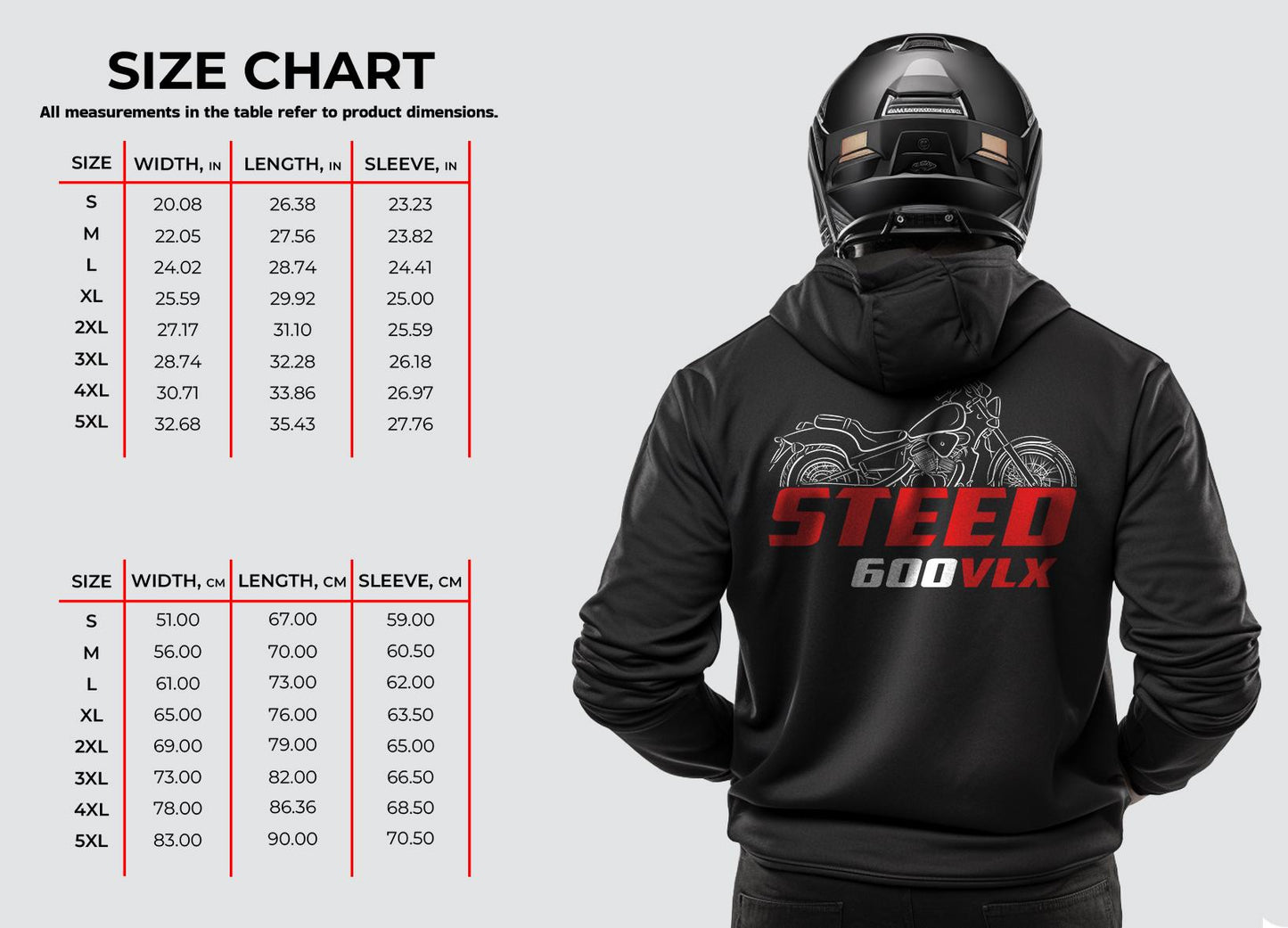 Honda Steed 600 VLX Inspired Hoodie - Motorcycle Sweatshirt for Riders