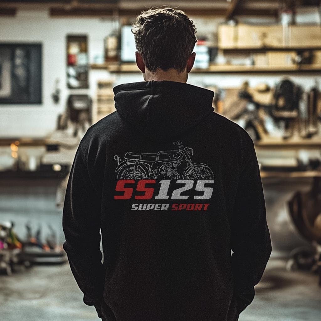 Honda SS125 A Super Sport Inspired Hoodie - Motorcycle Sweatshirt for Riders
