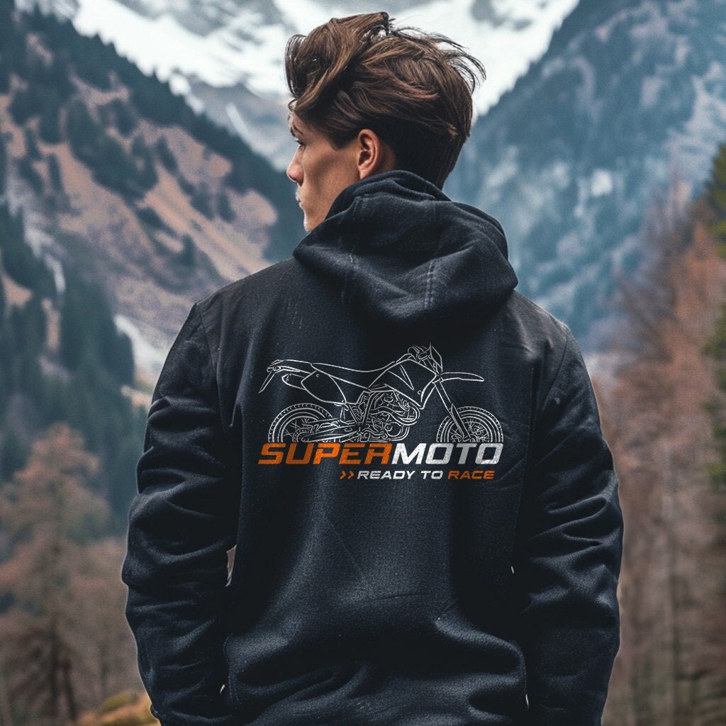 KTM 625 SC Supermoto 2002 Hoodie - Motorcycle Sweatshirt for Supermoto Riders
