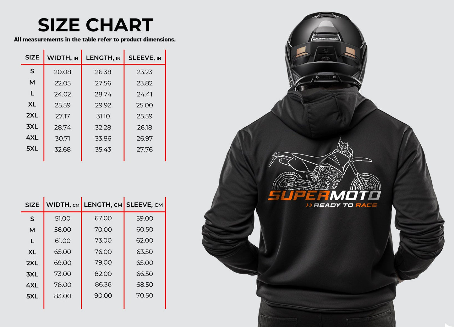 KTM 620 LC4 Supermoto Hoodie - Motorcycle Sweatshirt for Riders