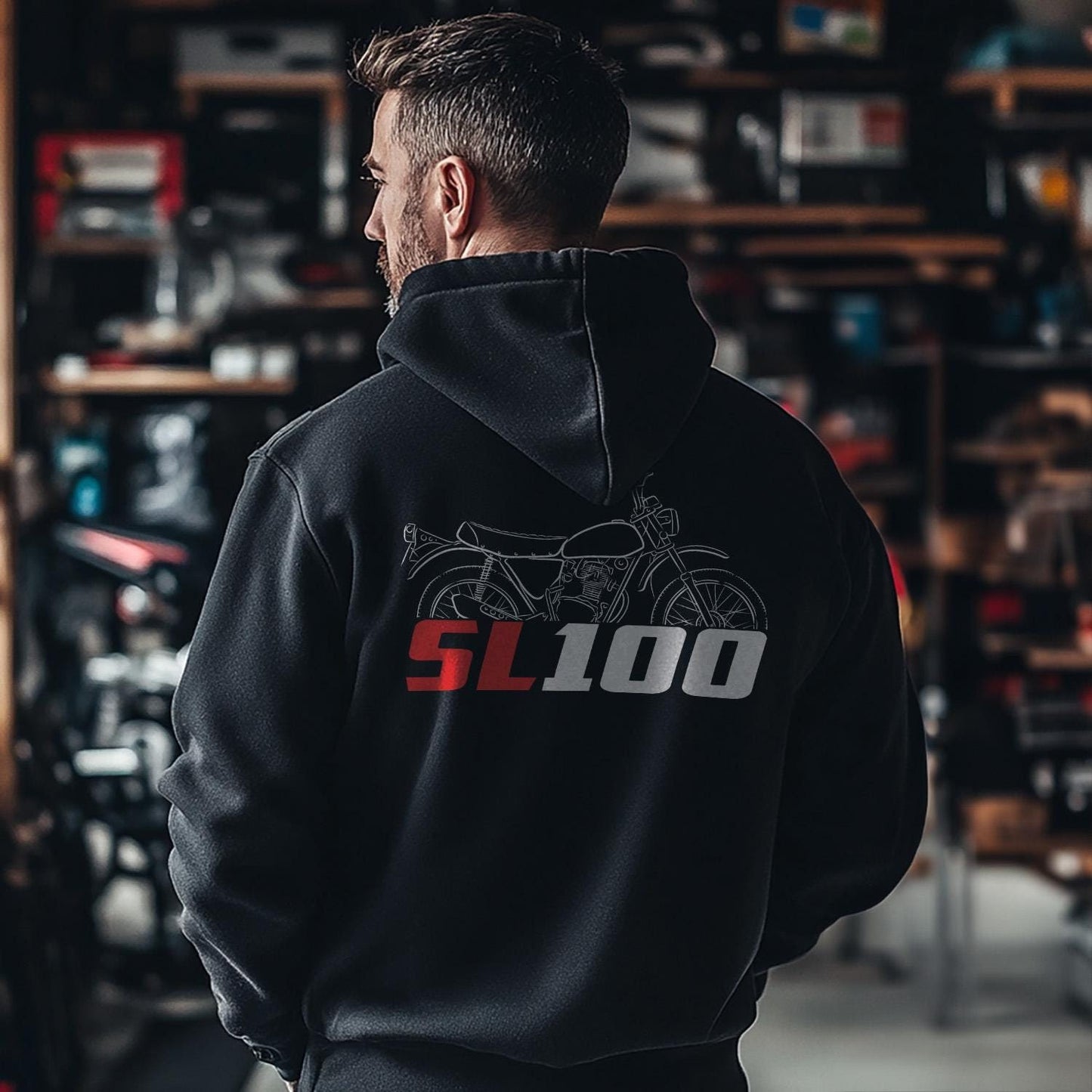Honda SL100 Inspired Hoodie - Motorcycle Sweatshirt for Riders