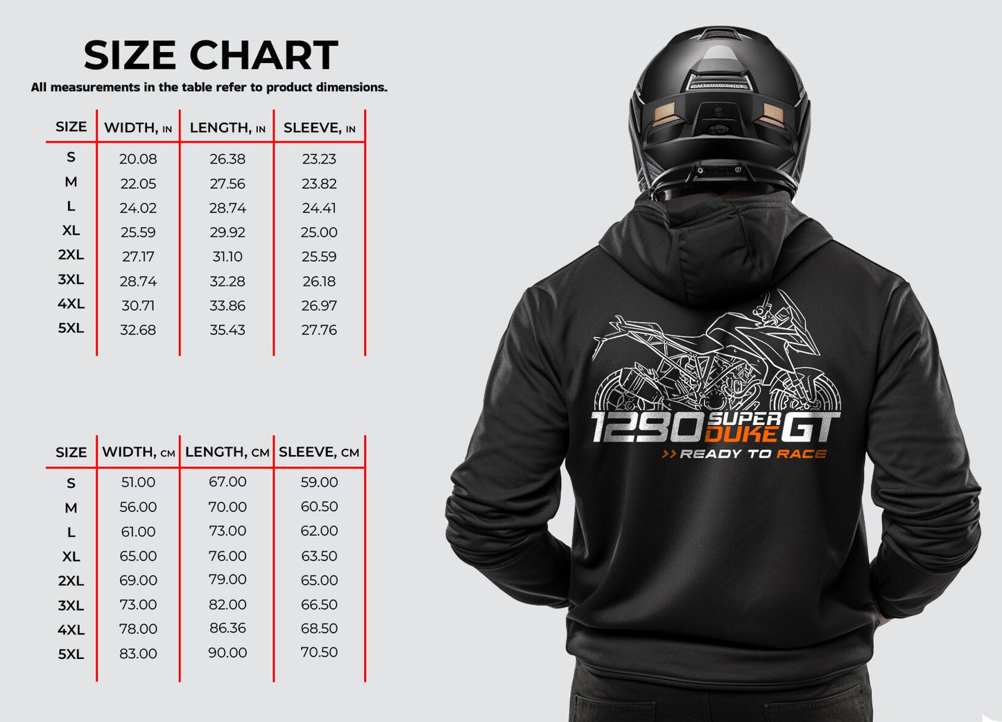 KTM 1290 Super Duke GT Hoodie - Motorcycle Sweatshirt for Riders