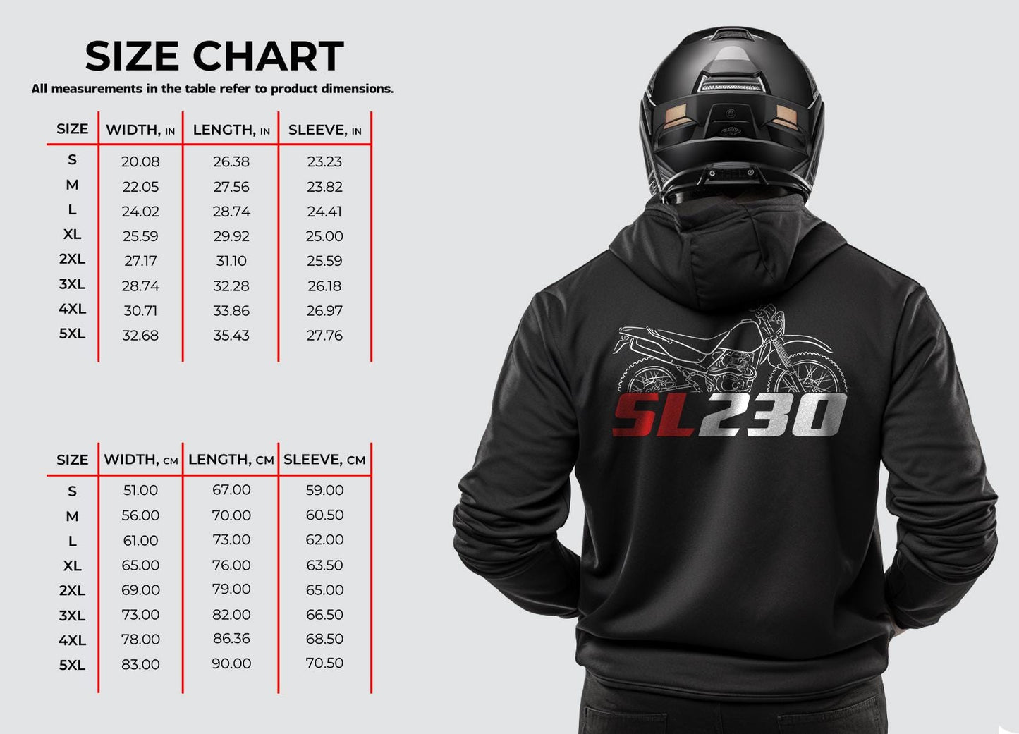 Honda SL230 Inspired Hoodie - Motorcycle Sweatshirt for Riders