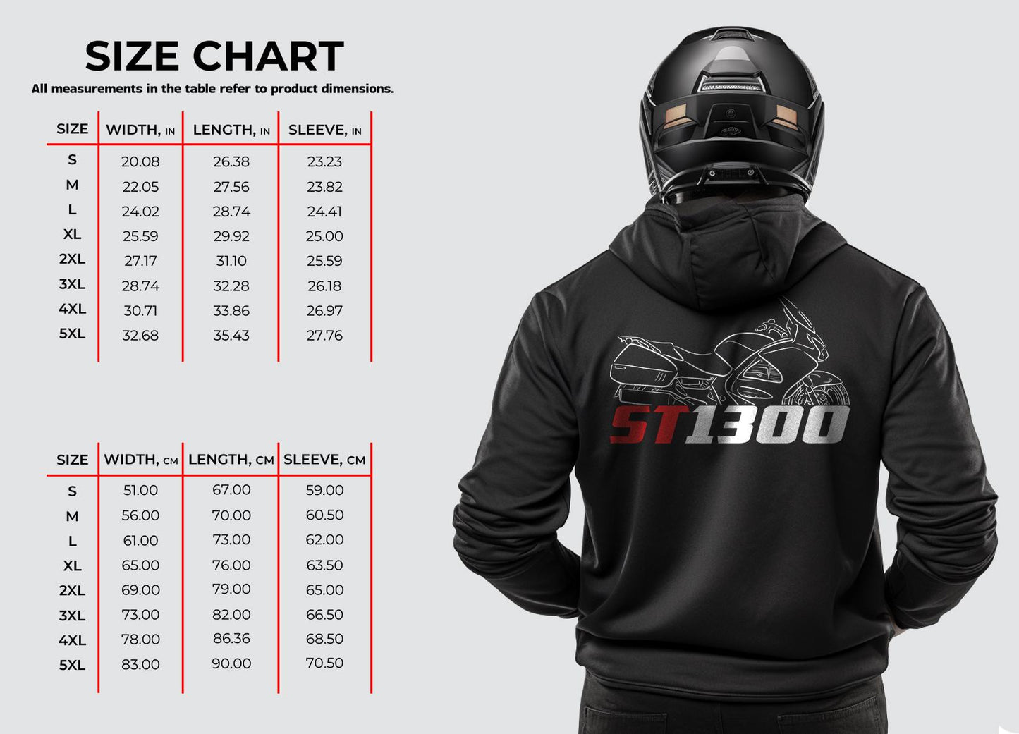 Honda ST1300 Inspired Hoodie - Motorcycle Sweatshirt for Riders