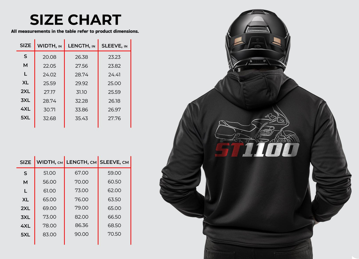 Honda ST1100 Inspired Hoodie - Motorcycle Sweatshirt for Riders