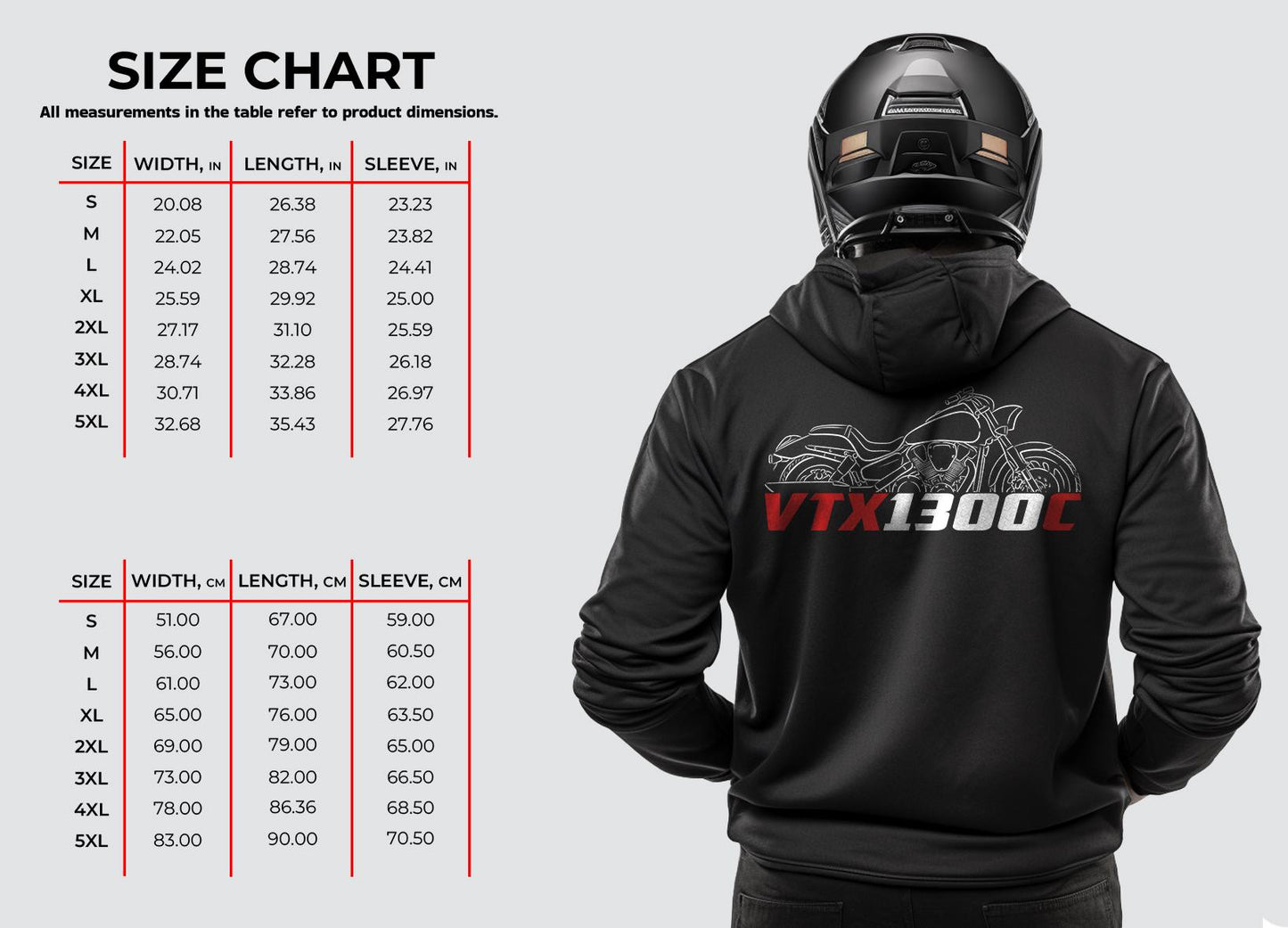 Honda VTX 1300 | C | R | S & T Inspired Hoodie - Motorcycle Sweatshirt for Riders