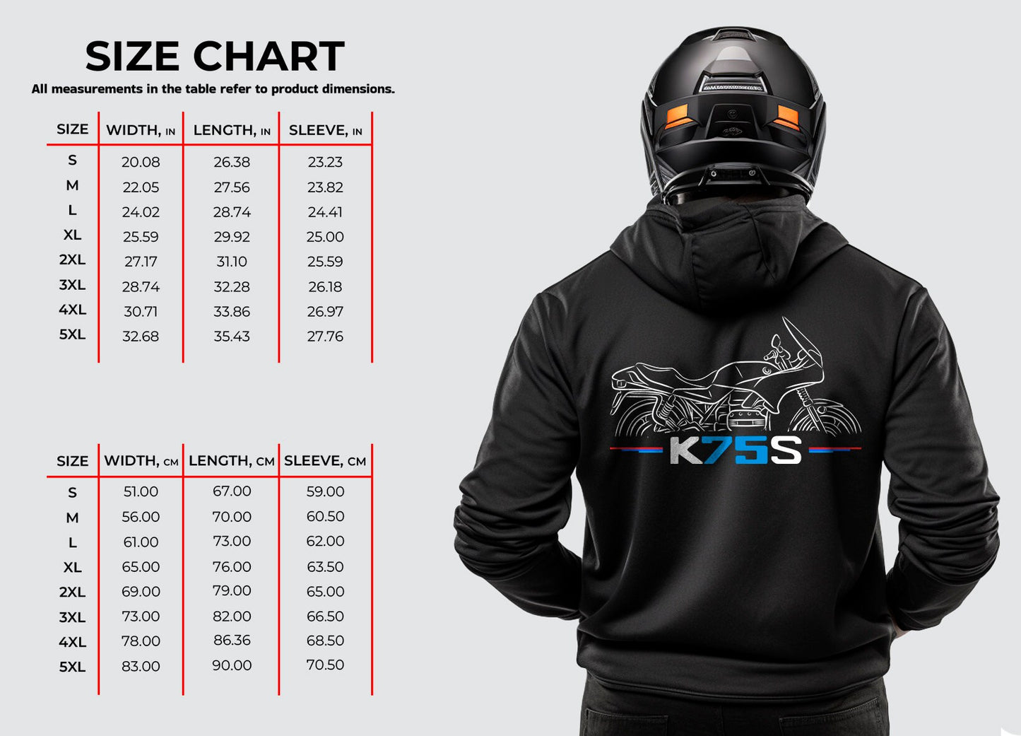 BMW K75S Hoodie - Motorcycle Sweatshirt for Motorrad Riders